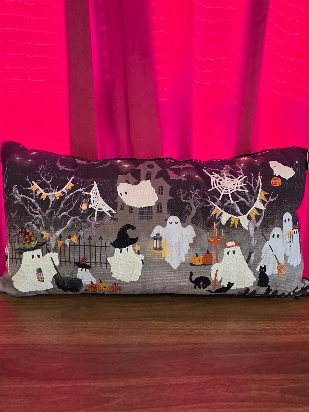 Ghost Decorative Pillow - Ghost Witch Devil Halloween Pillow Midnight Magic NWT